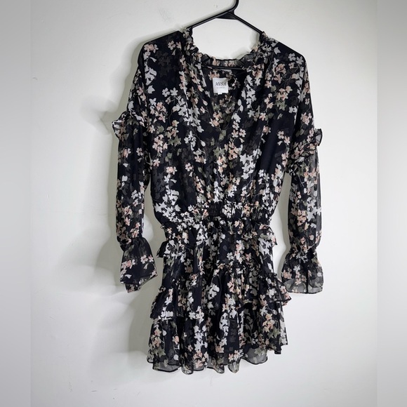 Misa Los Angeles Lolita Black Floral Mini Dress - Picture 4 of 11